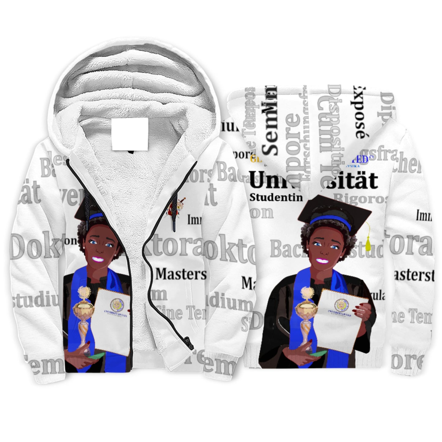 Plush Hoodie Global Freedom United Afro Student Girl Cooper Place