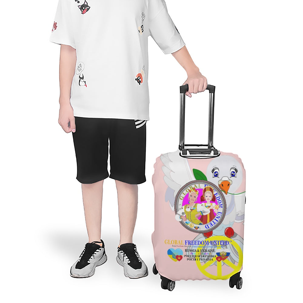 Luggage Cover Global Freedom United Women Russia & Ukraina Old Peace Pink