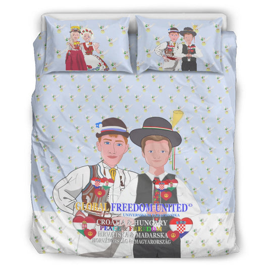 Bed Line GLOBAL FREEDOM UNITED© Men Croatia & Hungary Light Blue Blondie