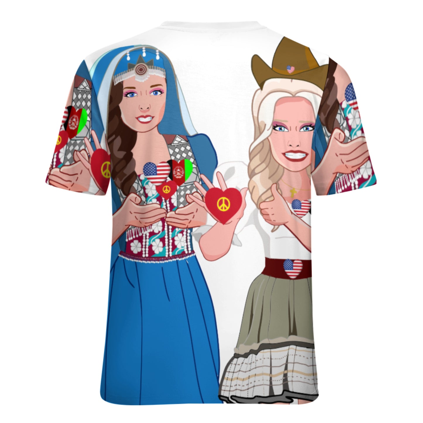 Hoodie GLOBAL FREEDOM UNITED© Women AFGHANISTAN & USA  Big Wight