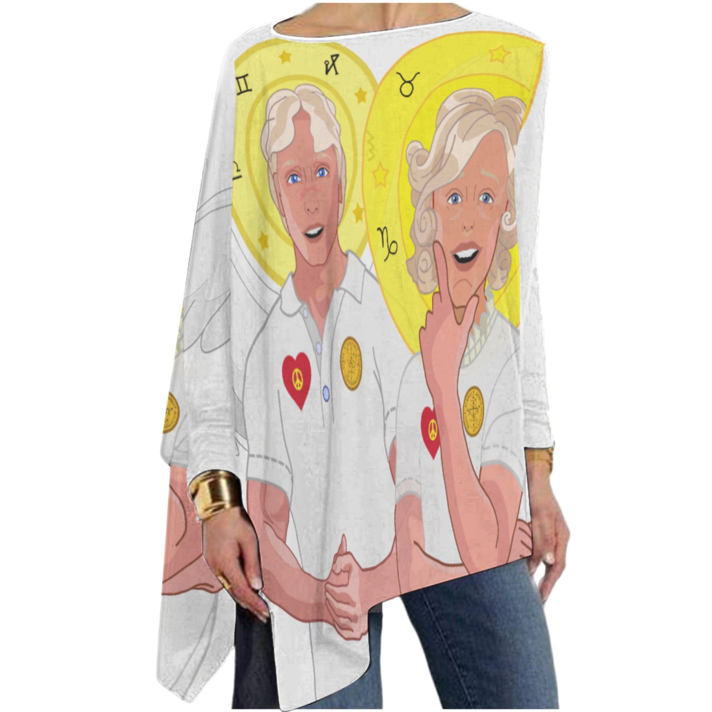 Pullover Long Sleeve T-shirt Global Freedom United Archangel Michael & Gabriel