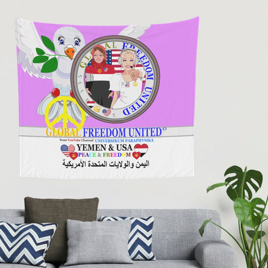 Tapestry Global Freedom United Women Yemen & Usa Old Peace Lilac
