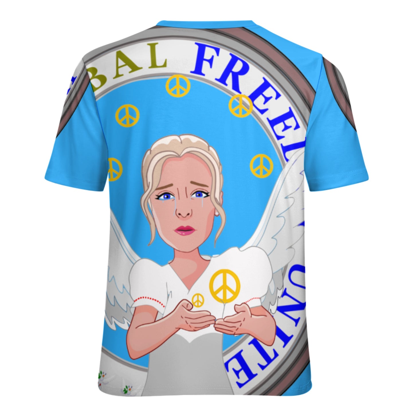 Women´s T-shirt " Global Freedom United Women Peace Of Angel Old Peace Blue