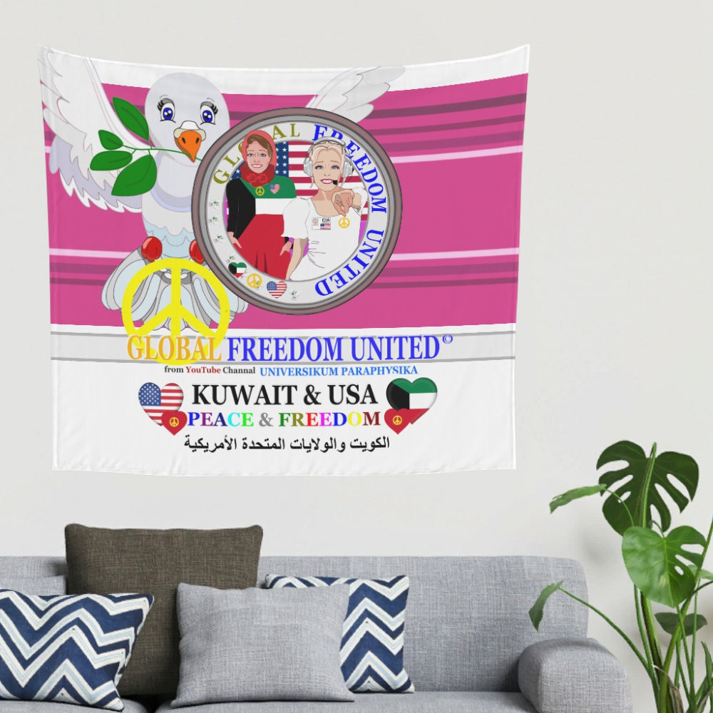Tapestry Global Freedomo United Women Kuwait & Usa Old Peace Pink