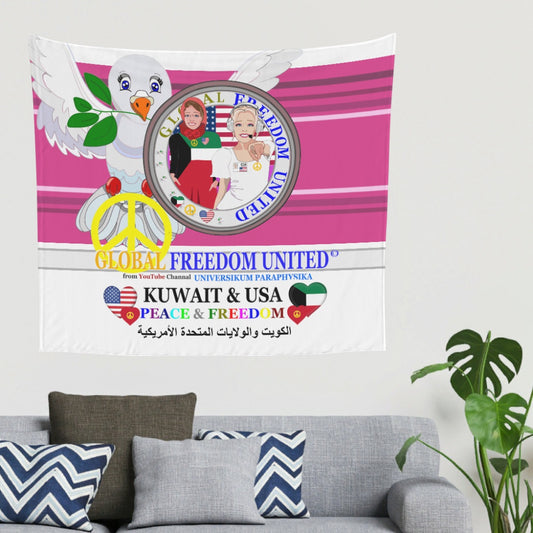 Tapestry Global Freedomo United Women Kuwait & Usa Old Peace Pink