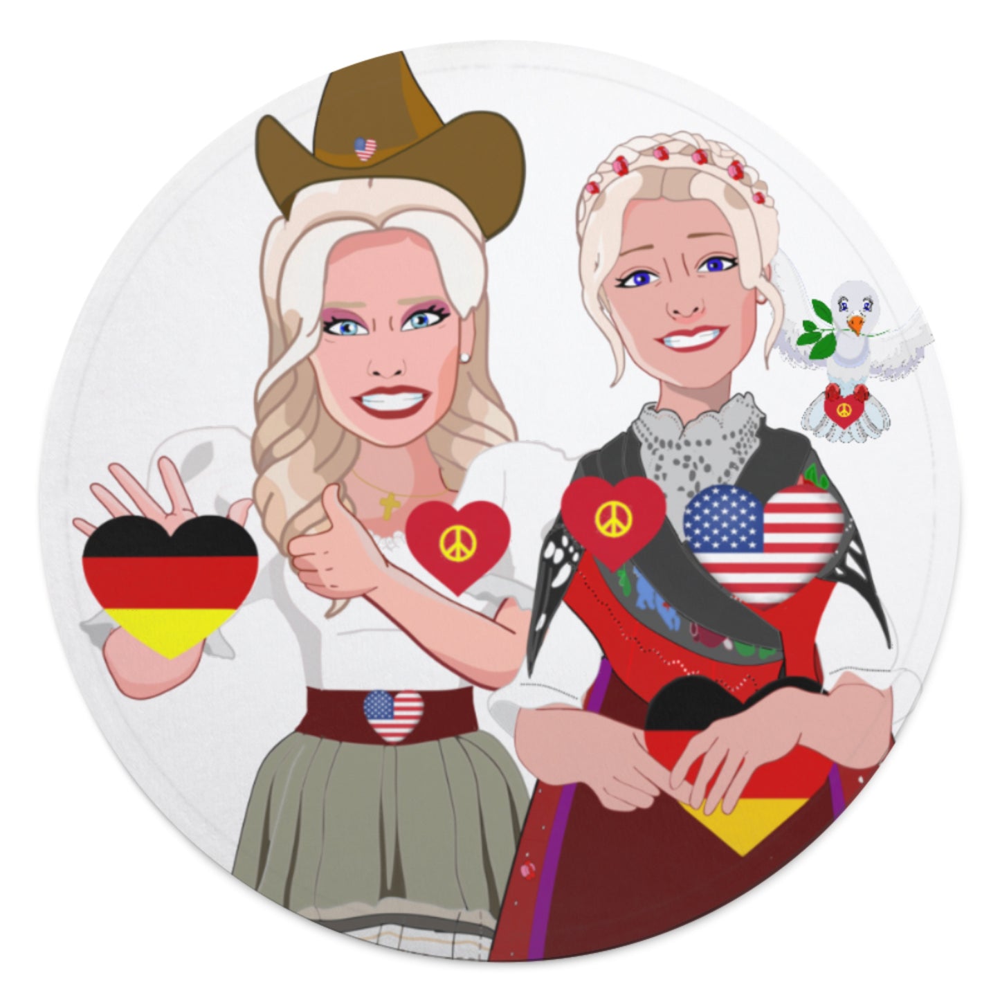 Blankets For Kits Global Freedom United Girls Usa & Germany Old Peace