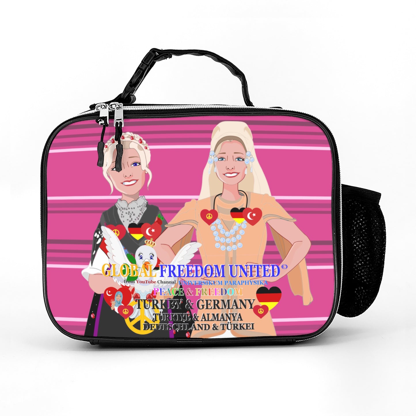 Leather Meal Bag GLOBAL FREEDOM UNITED© Women Turkey & Germany Pink