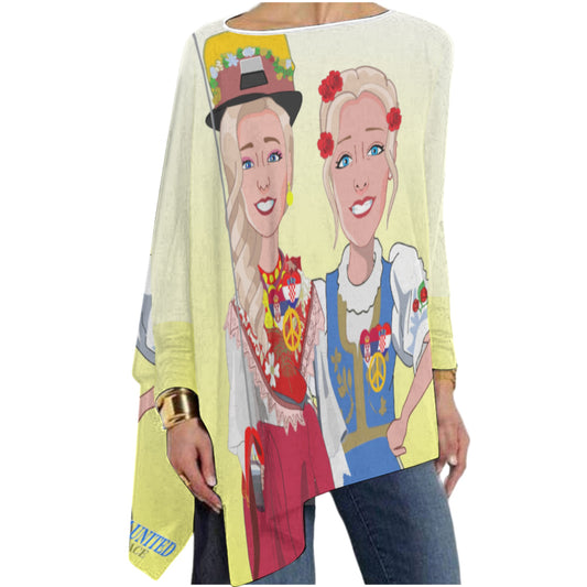 Pullover Long Sleeve T-Shirt GLOBAL FREEDOM UNITED© Women Croatia & Germany Yellow