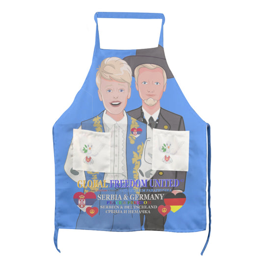 Apron GLOBAL FREEDOM UNITED© Men Serbia & Germany V2 Blue