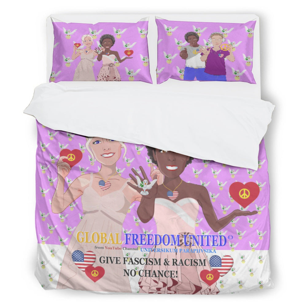 Bed Line GLOBAL FREEDOM UNITED© Women Anti Fasicm & Racism USA Lilac