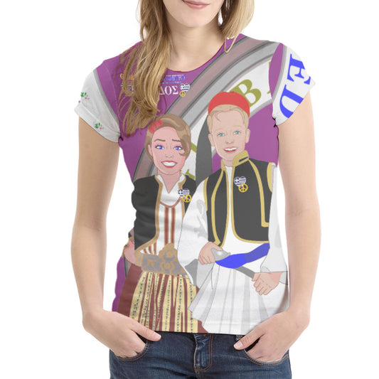 Women´s T-shirt GLOBAL FREEDOM UNITED© Couple Edition Greece Lilac