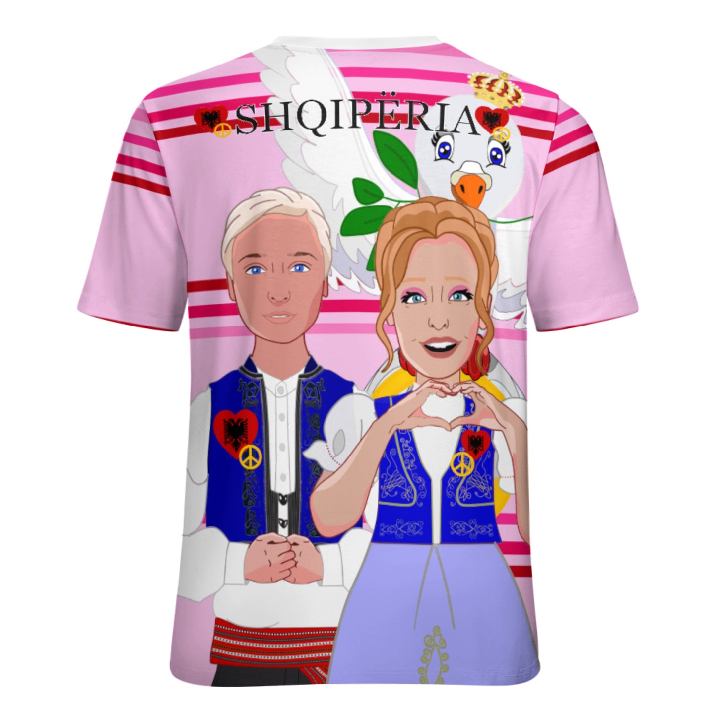 Women´s T-shirt 3 GLOBAL FREEDOM UNITED© Couple Edition Albania Pink2