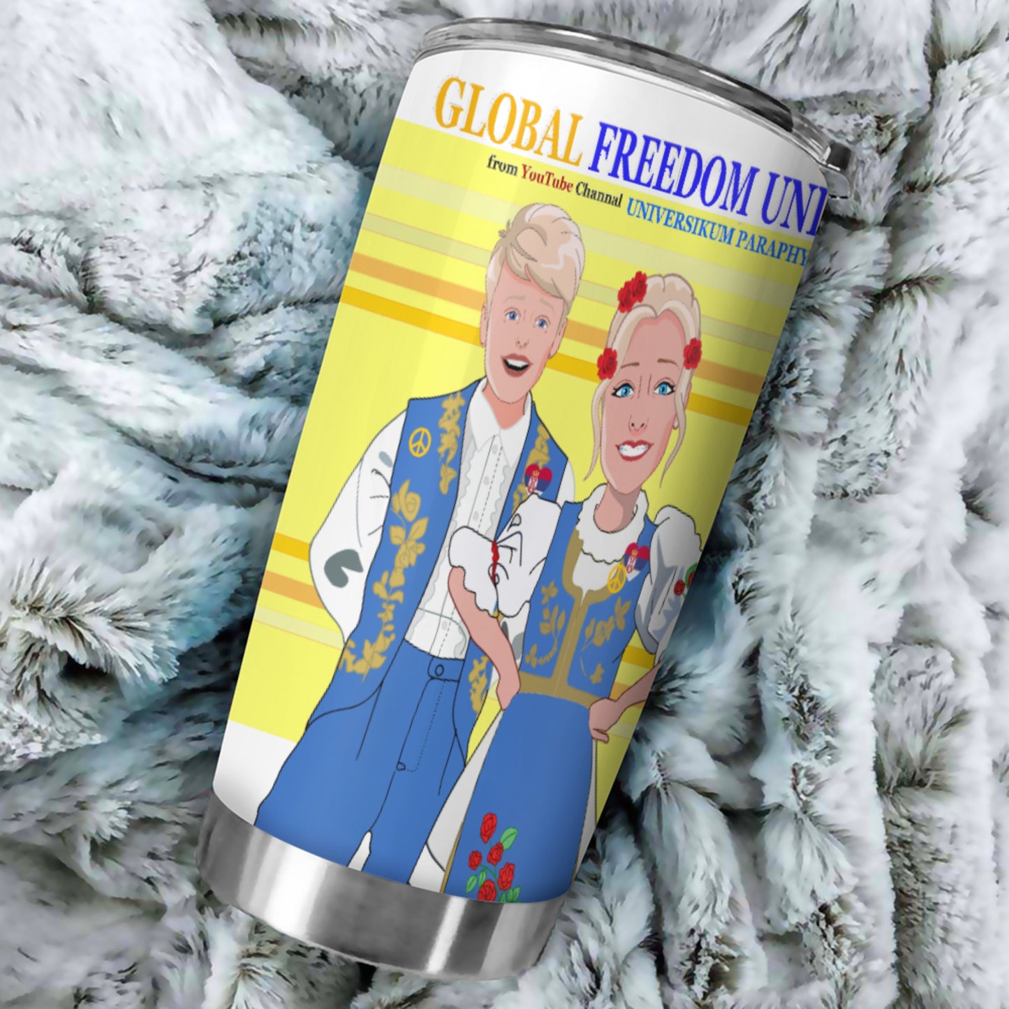 Tumbler Global Freedom United Couple Edition Serbia Blue Yellow
