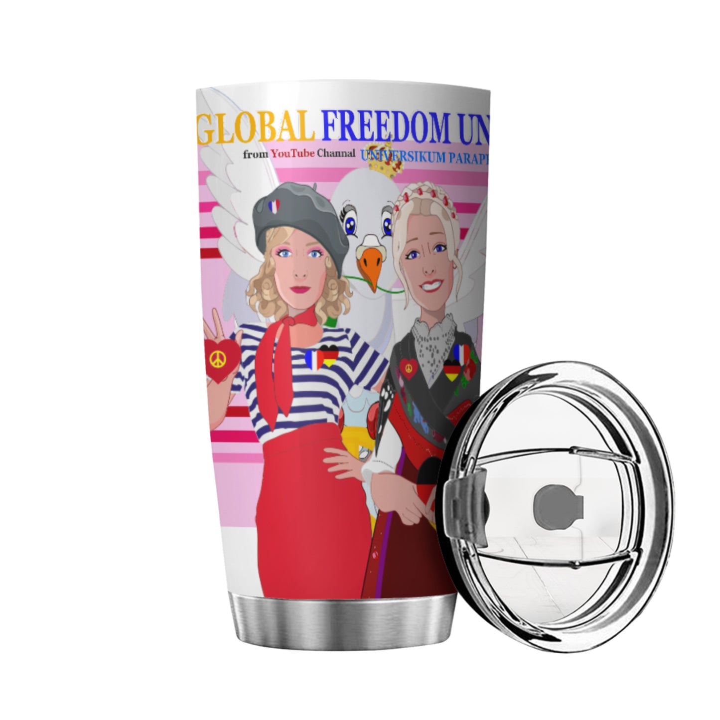 Tumbler Global Freedom United Women French & Germany Old Peace Pink 2