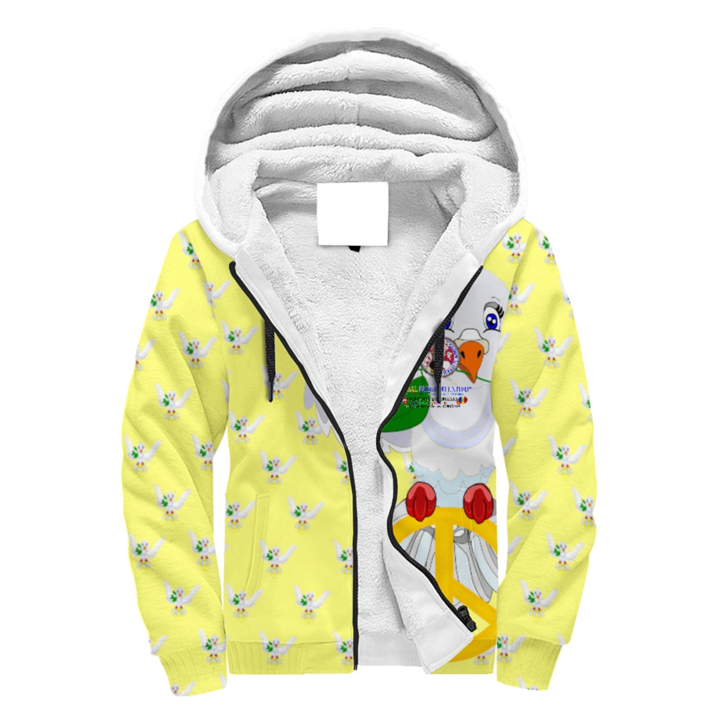 Plush Hoodie GLOBAL FREEDOM UNITED© Women Romania & Hungary Yellow