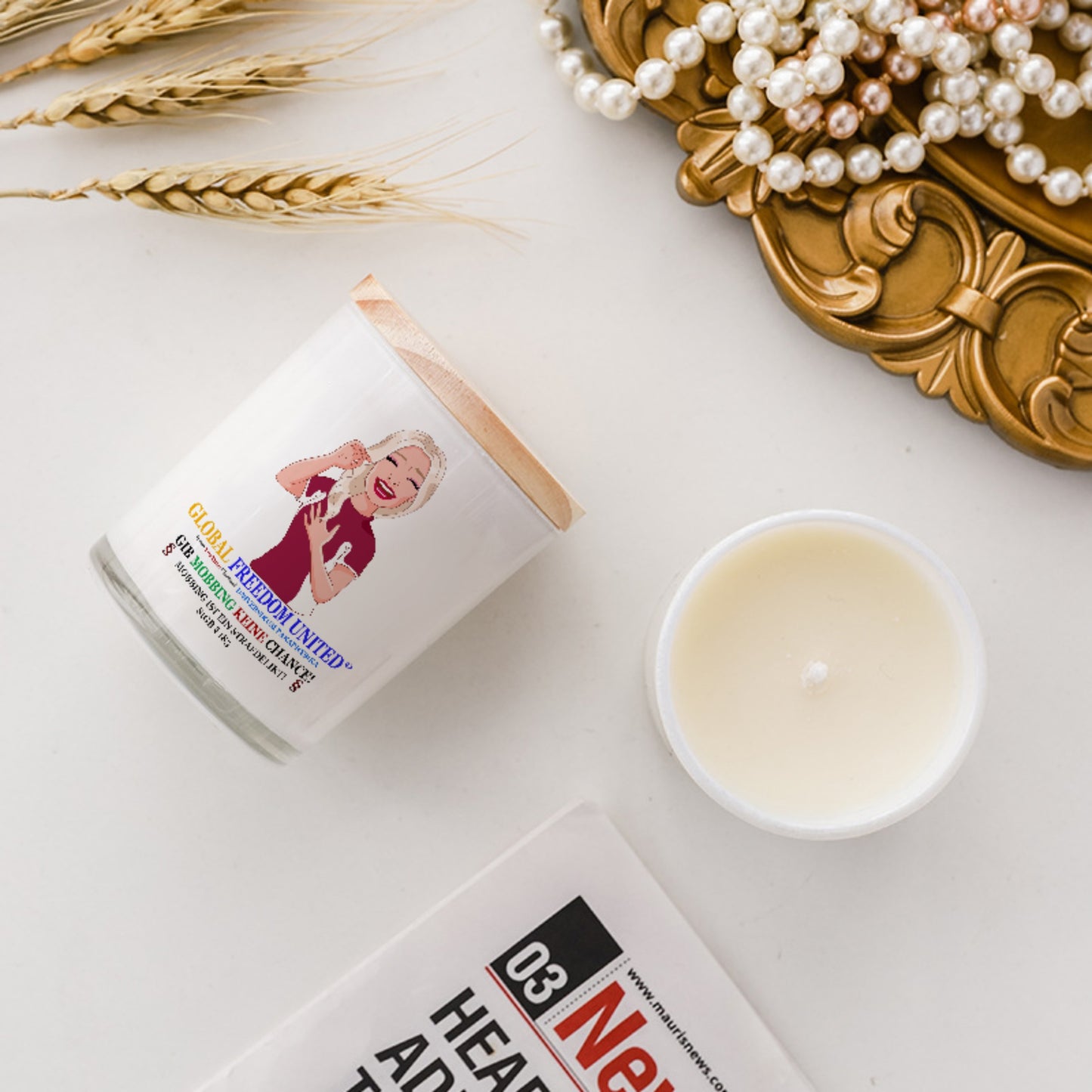 Scented Soy Candle Global Freedom United Gib Mobbing Keine Chance
