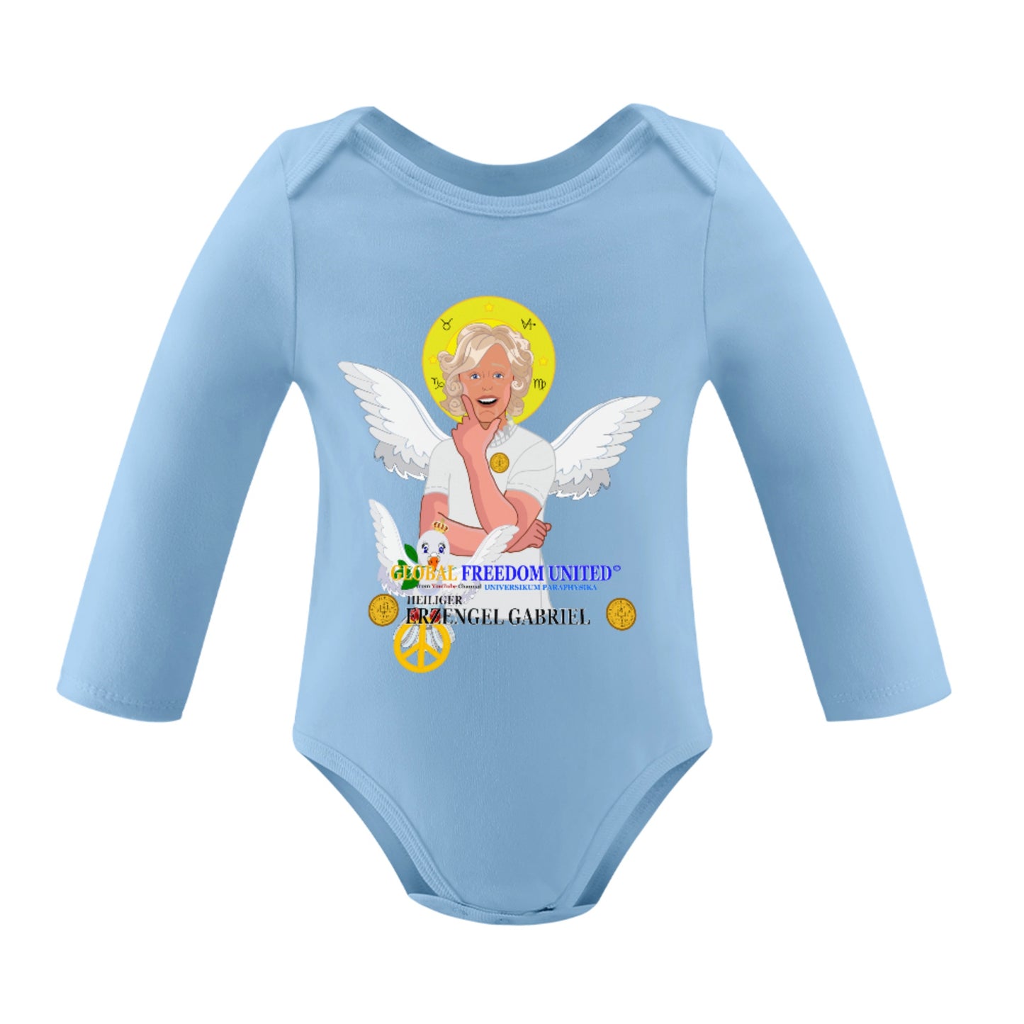 Baby Long-sleeve Bodysuit Global Freedom United Boy Archangel Gabriel No2