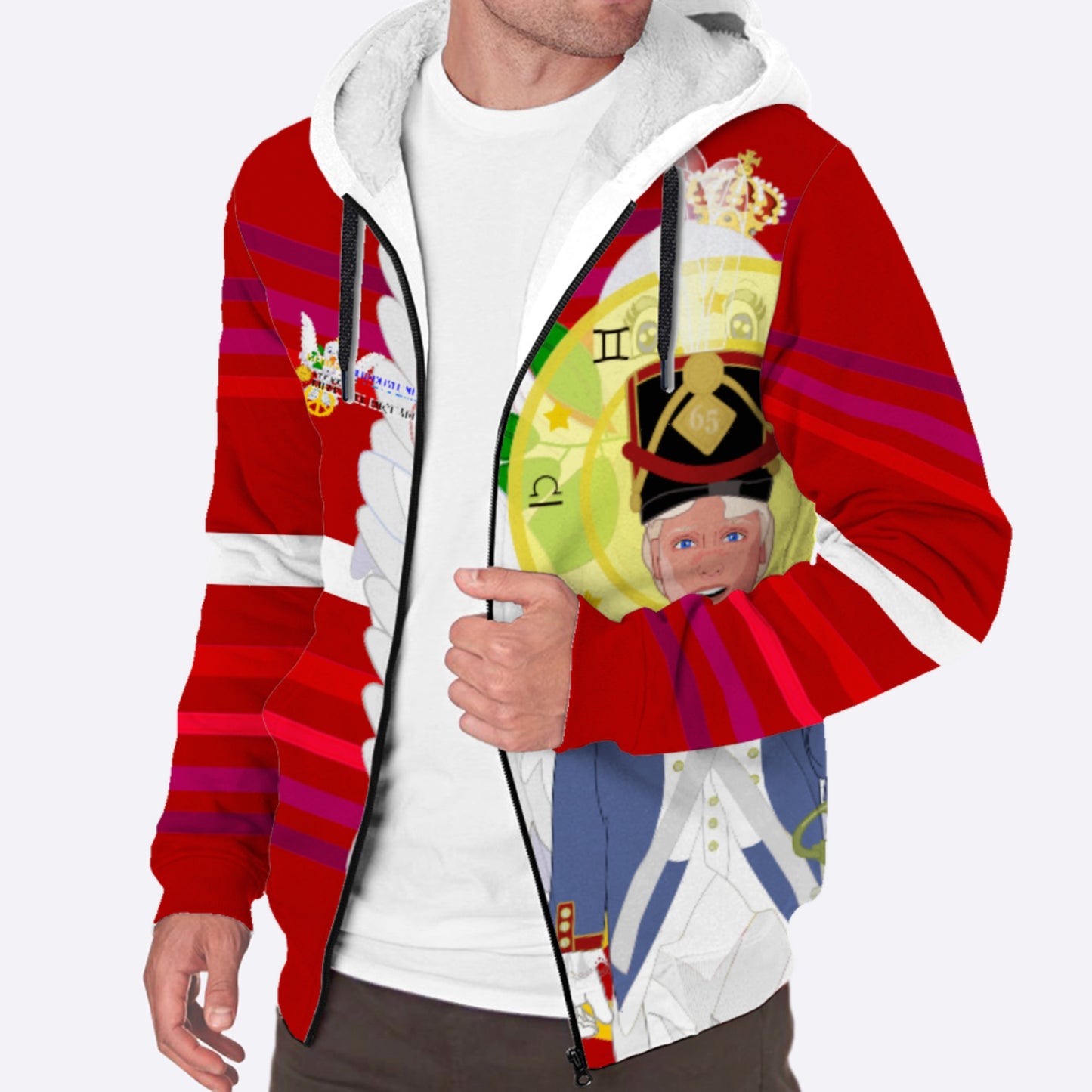 Plush Hoodie Global Freedom United Erzengel Michael Red