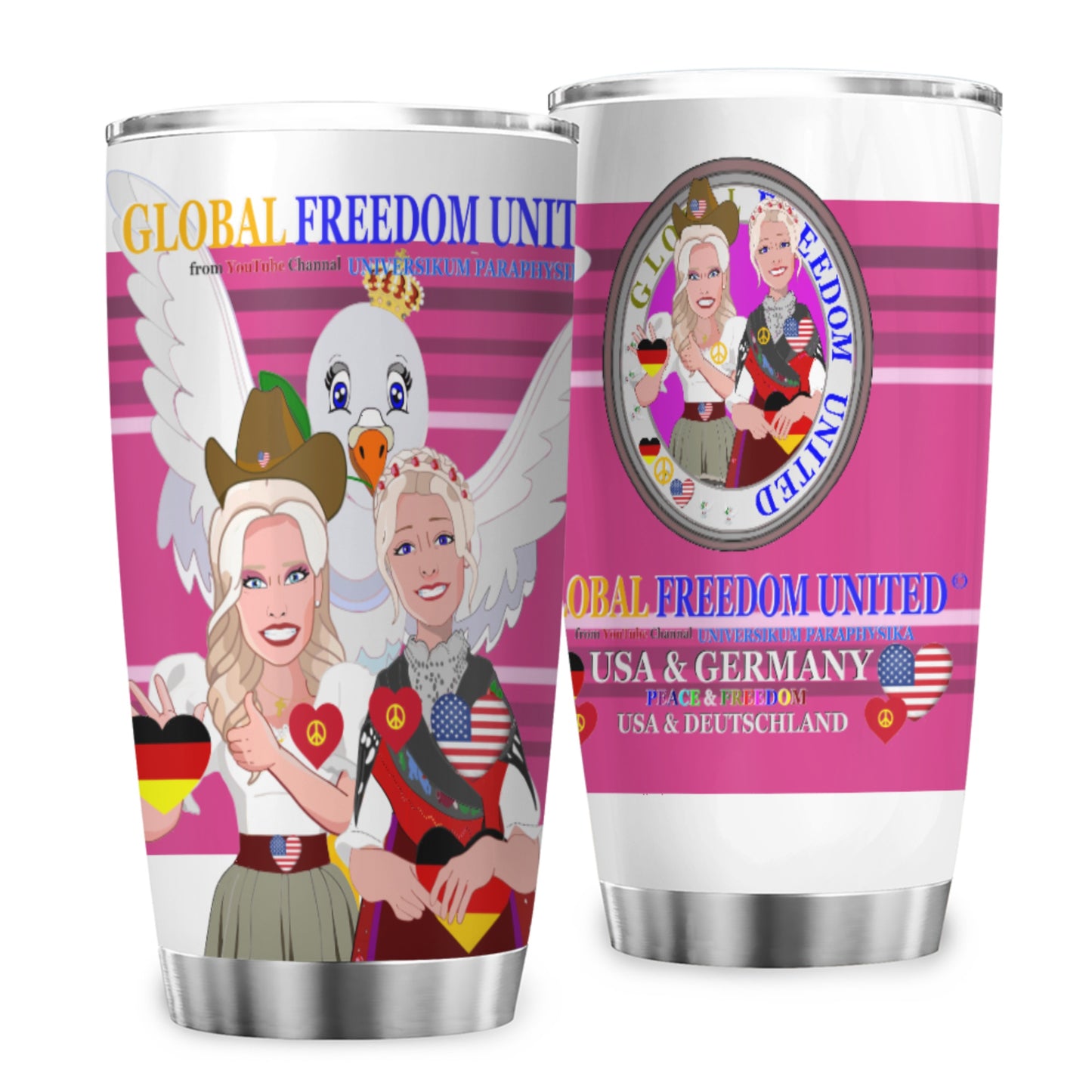 Tumbler Global Freedom United Women Usa & Germany Pink 1