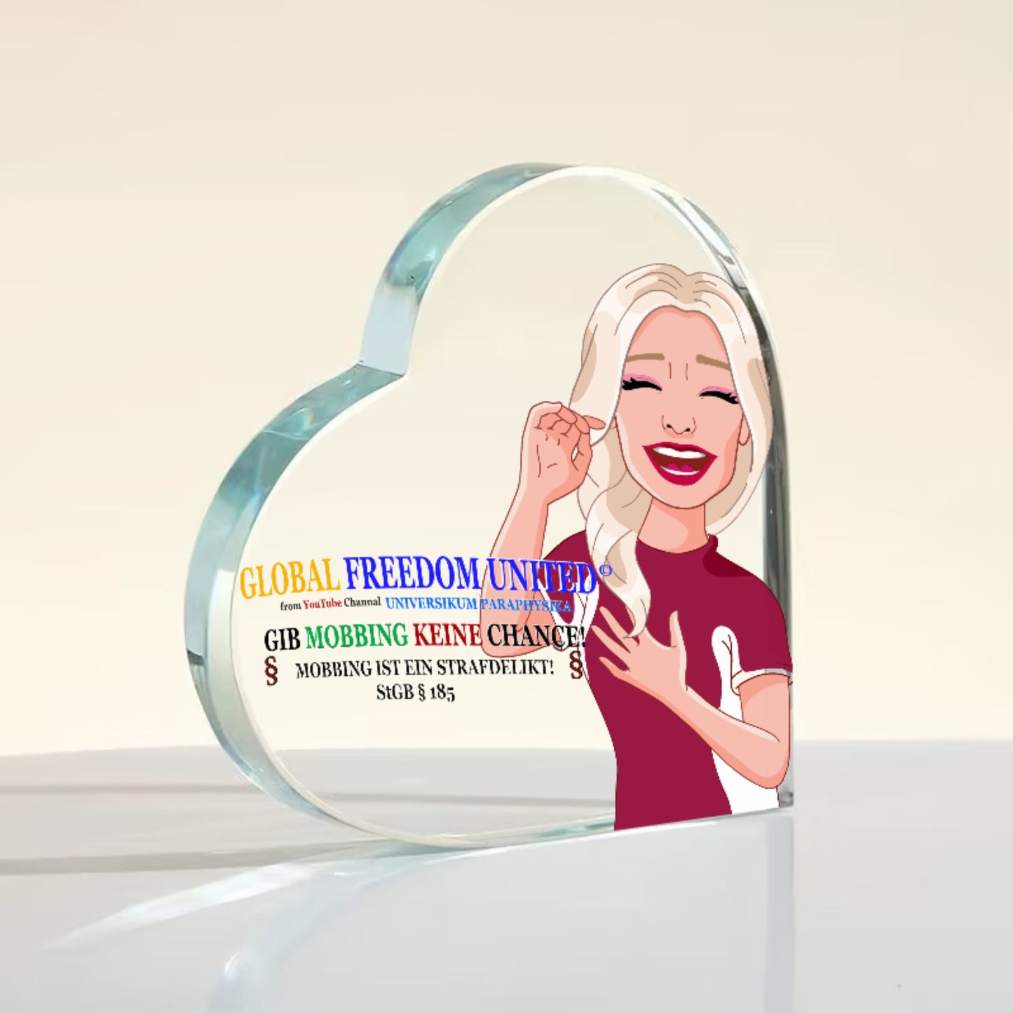 Acrylic Plaque Global Freedom United Gib Mobbing Keine Chance