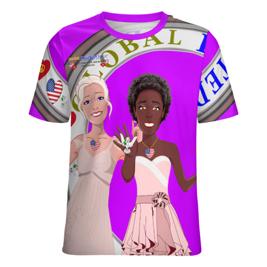 Women´s T-Shirt 3 GLOBAL FREEDOM UNITED© Women Anti Fascism & Racism USA Lilac