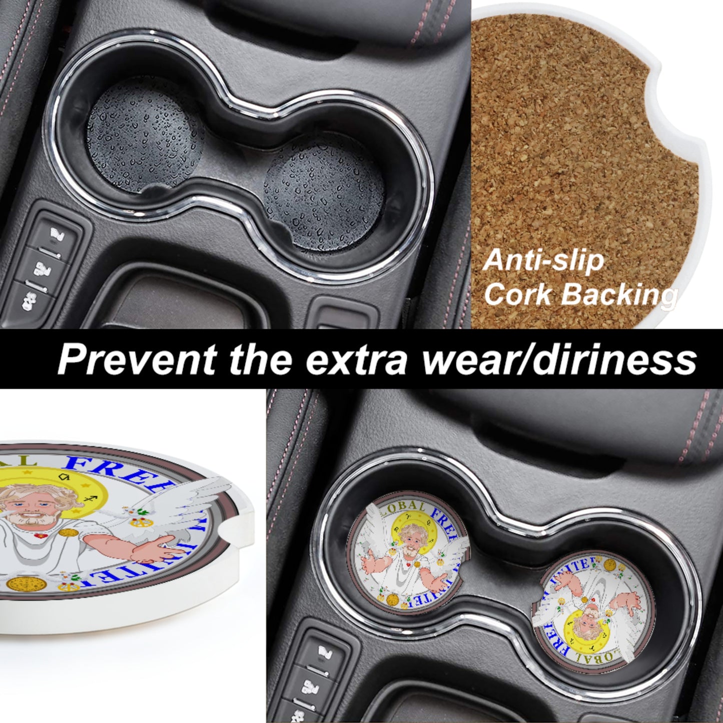 Ceramic Car Coaster Global Freedom United Archangel Uriel