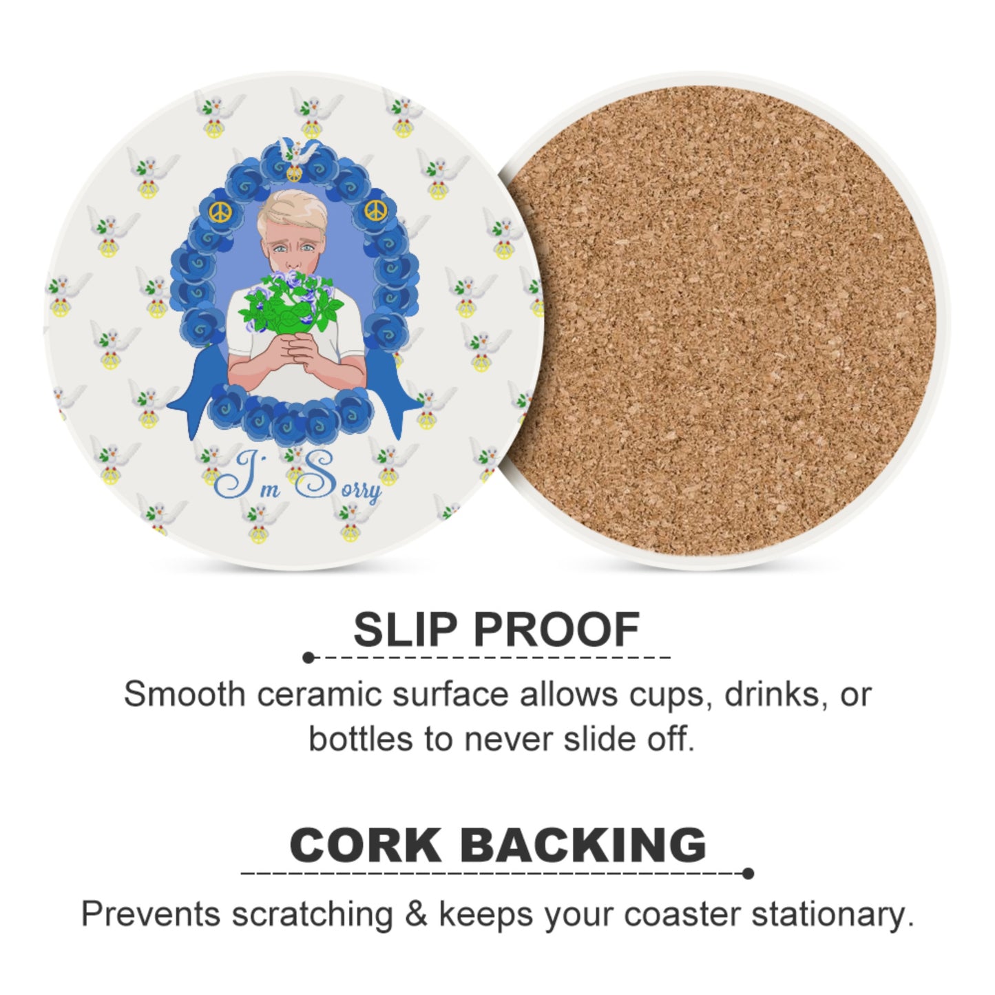 Ceramic Coaster Global Freedom United I´m Sorry From A Boy