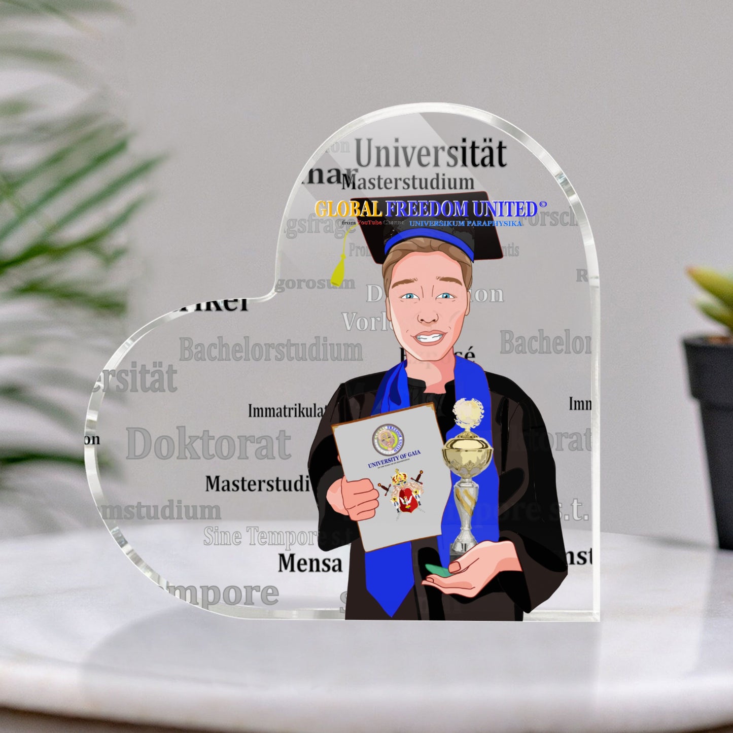 Acryl Heart Global Freedom United Student Brown Hair 3