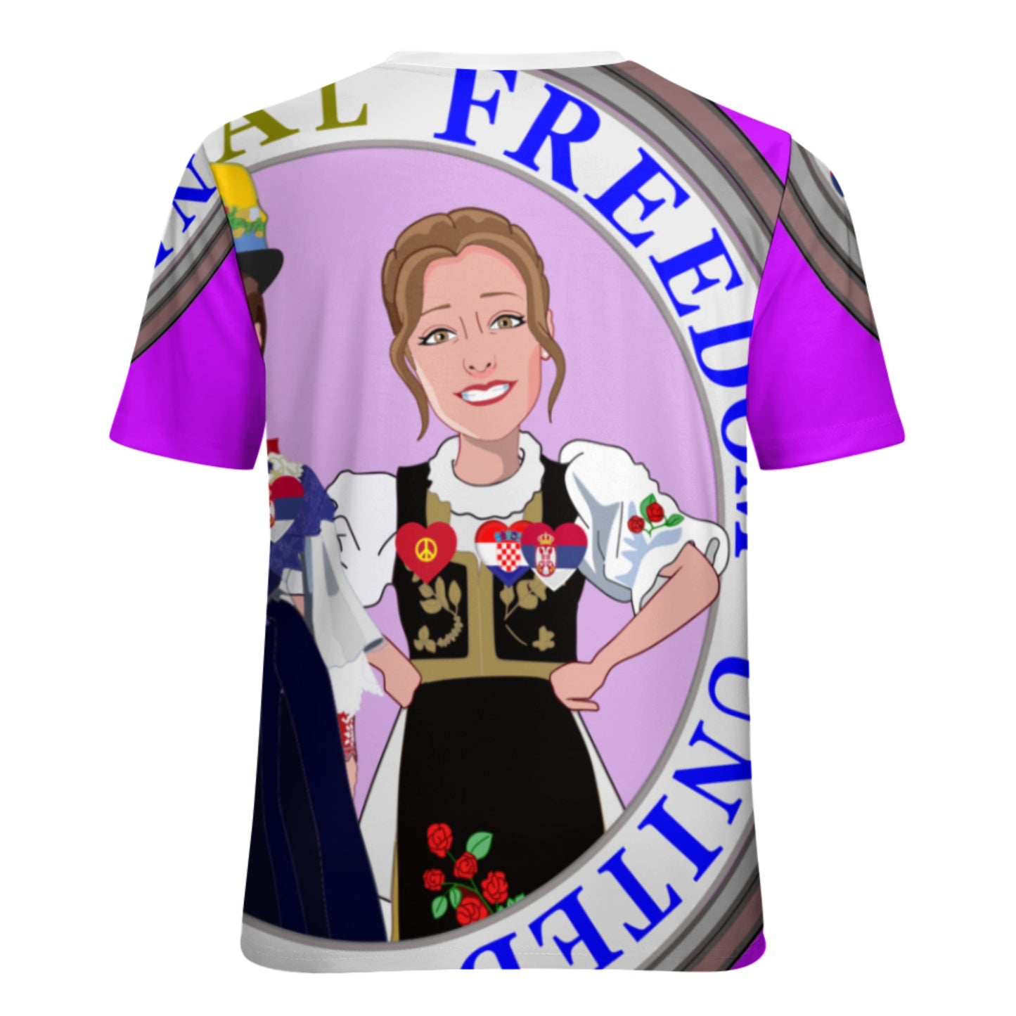 Women´s T-shirt 2 Global Freedom United Women Croatia & Serbia Old Peace Lilac