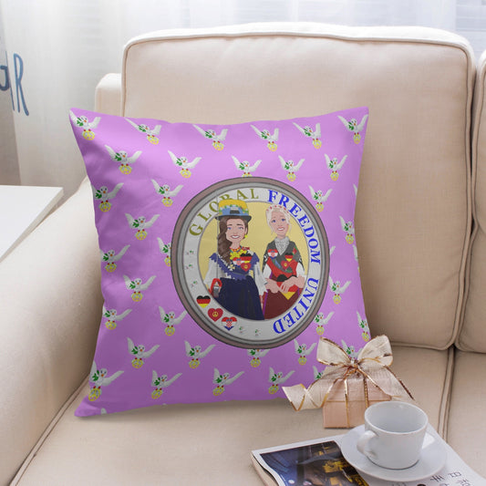 GLOBAL FREEDOM UNITED©  Women CROATIA & GERMANY V1 18'' Square Pillow Cover