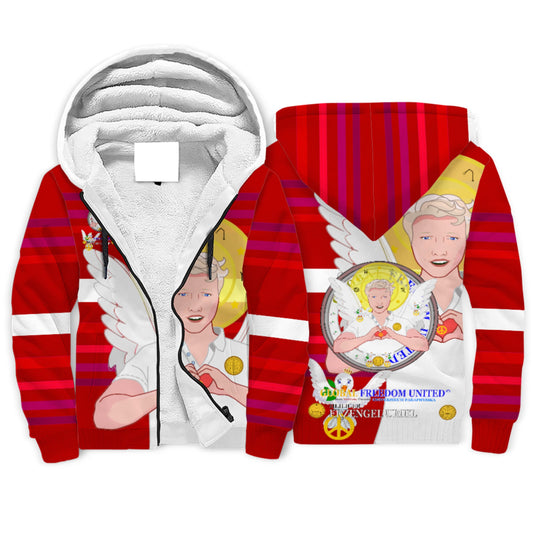 Plush Hoodie Global Freedom United Archangel Raphael German Red