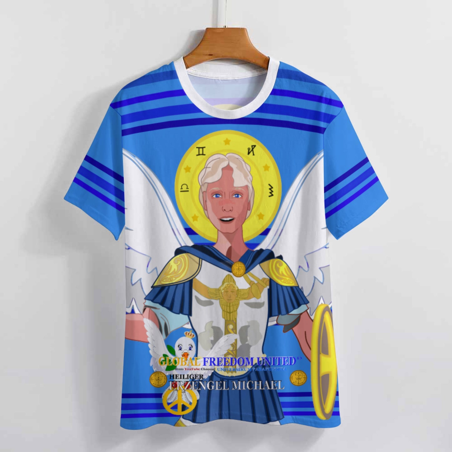 Women´s T-shirt 2 Global Freedom United Archangel Michael Deep Blue