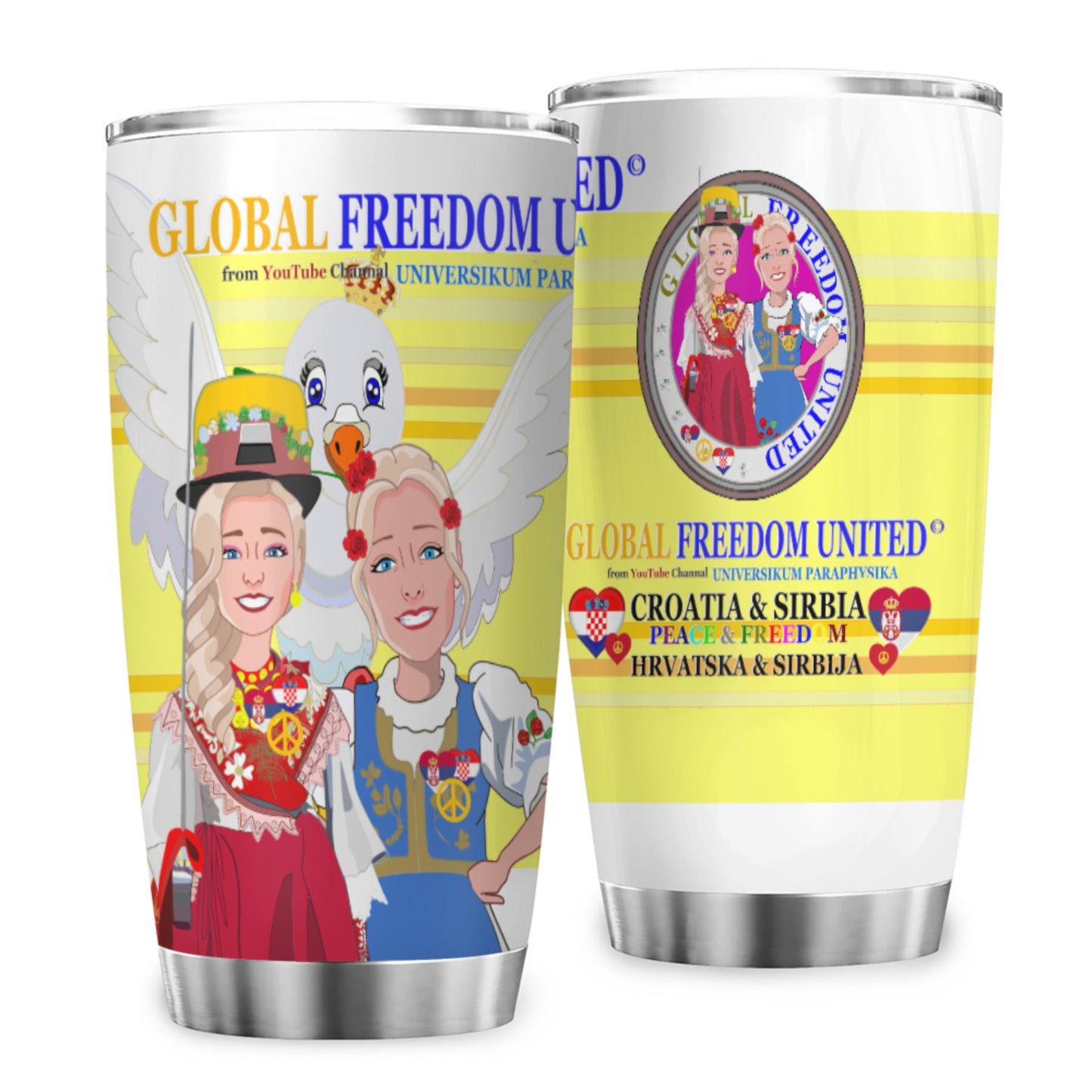Tumbler Global Freedom United Women Croatia & Serbia Yellow