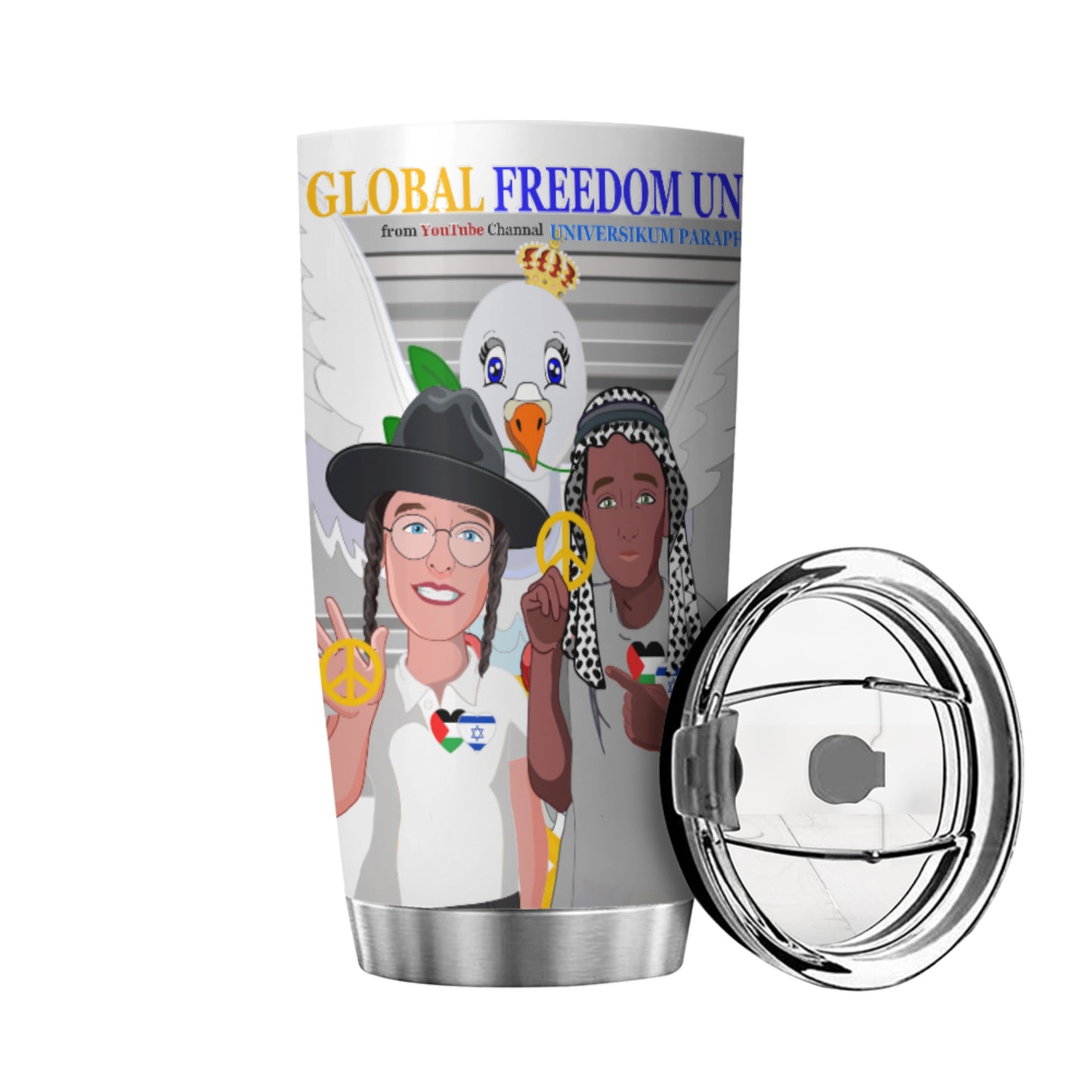 Tumbler Global Freedom United Men Palestina & Israel Grey