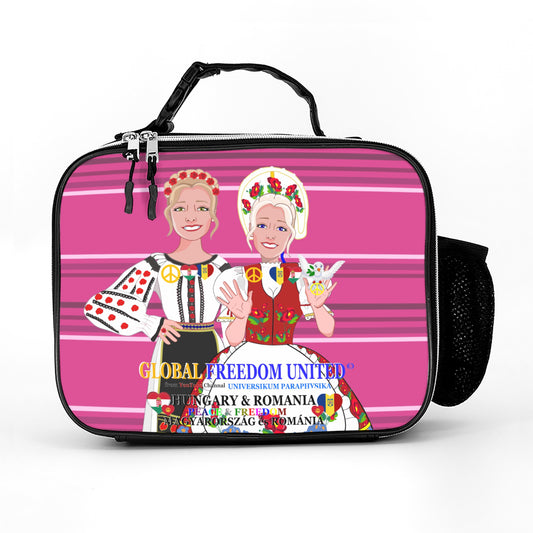 Leather Meal Bag GLOBAL FREEDOM UNITED© Women Romania & Hungary Pink 1