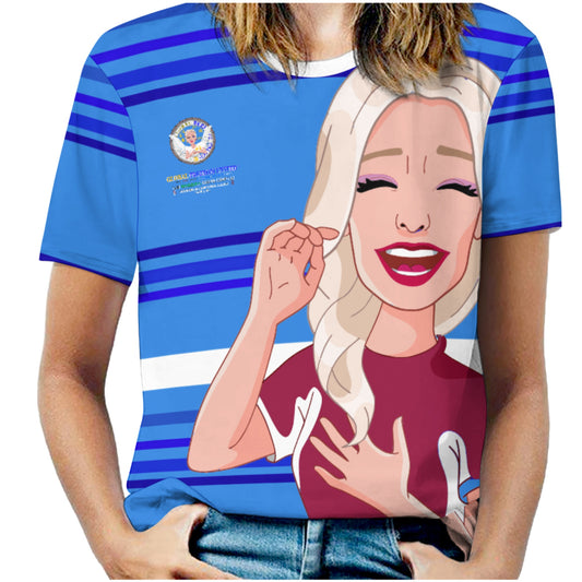 Women´s S T-shirt 2 Global Freedom United  Gib Mobbing Keine Chance Dunkel Blau