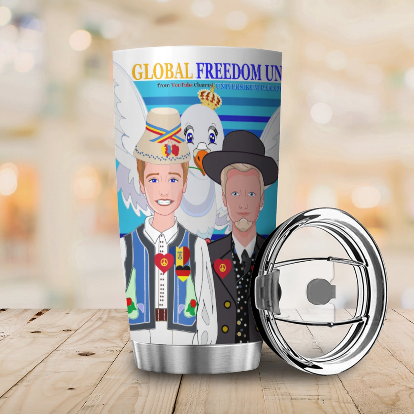 Tumbler Global Freedom United Men Romania & Germany Blue