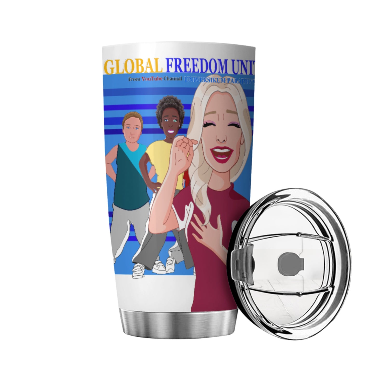 Tumbler Global Freedom United  Gib Mobbing Keine Chance Dunkel Blau