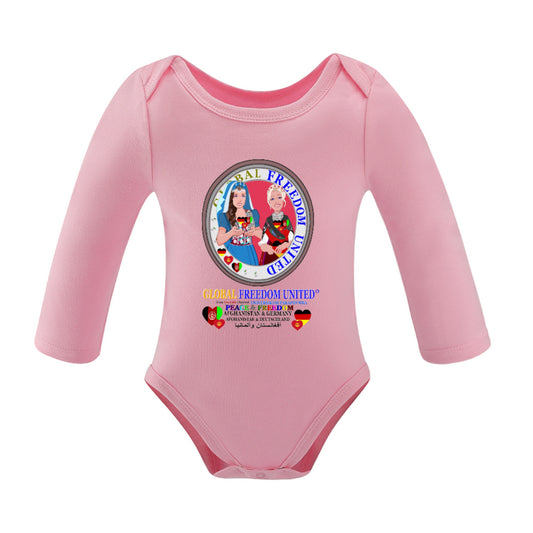 Baby Long-sleeve Bodysuit Global Freedom United Girl Afghanistan & Germany