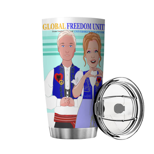 Tumbler GLOBAL FREEDOM UNITED© Couple Albania  Light Green