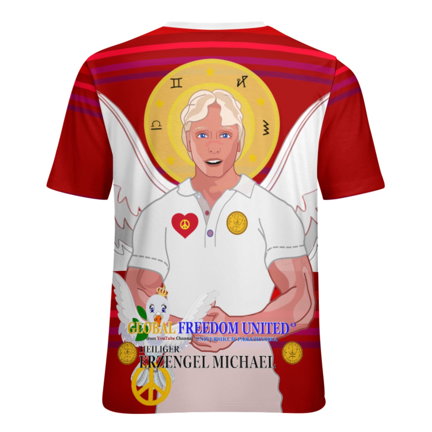 Women´s T-shirt Global Freedom United Archangel Michael German Red
