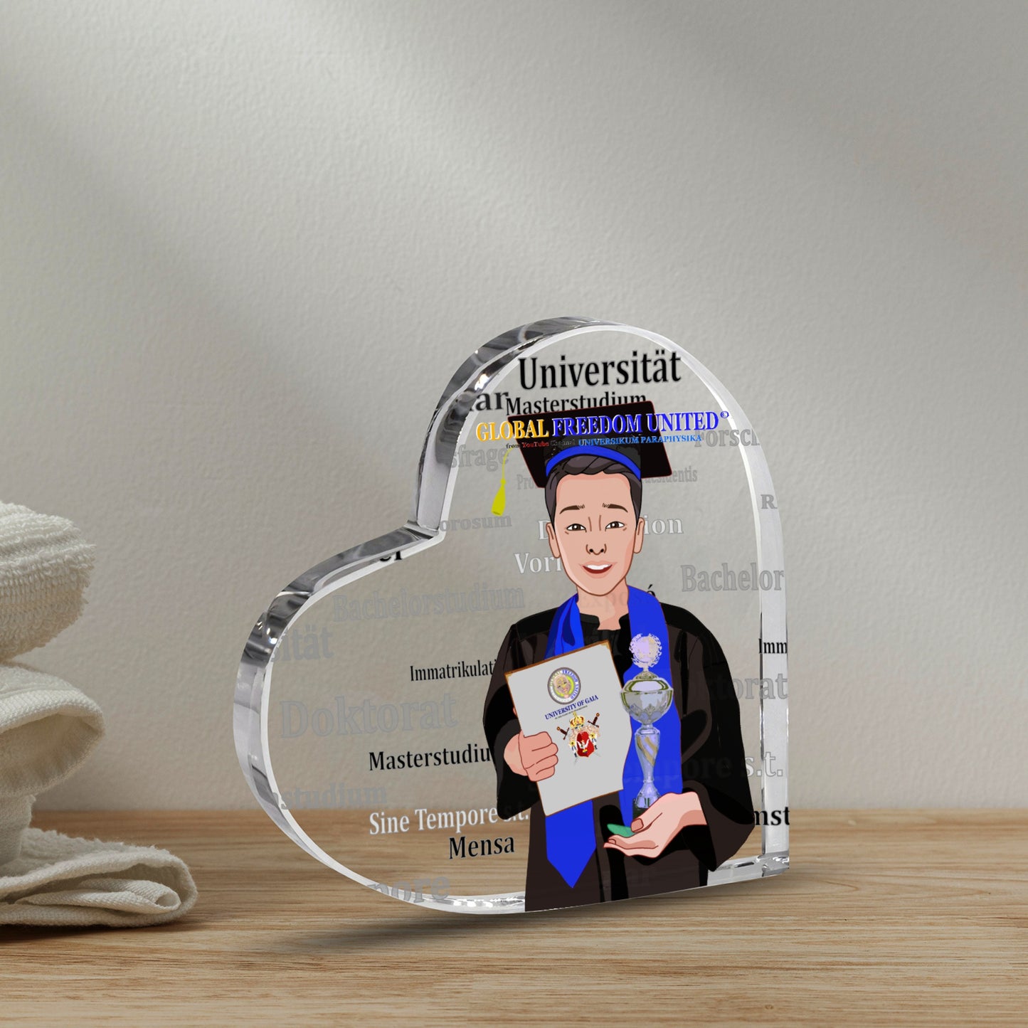 Acryl Heart Global Freedom United Asia Student Silver Place