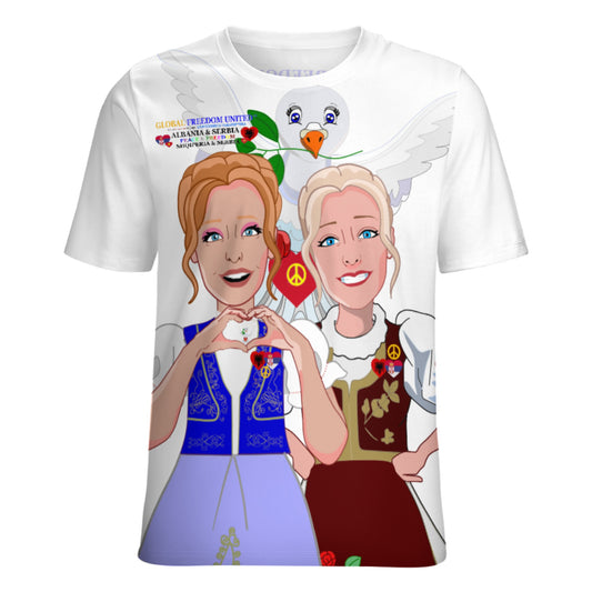 Women´s T-shirt 2 GLOBAL FREEDOM UNITED© Women Albania & Serbia BIG