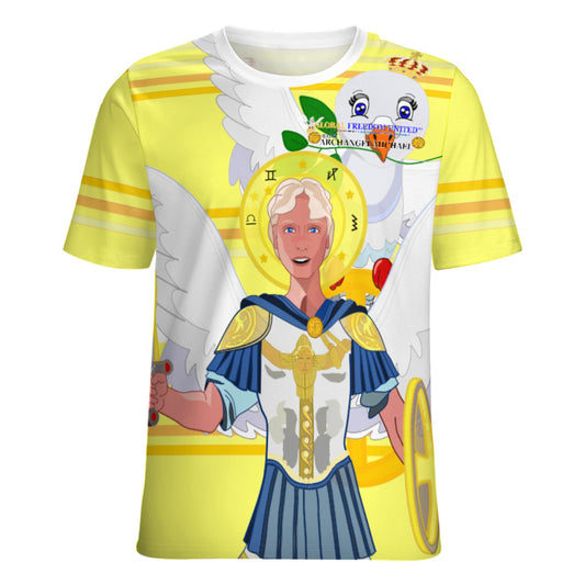 Women´s T-shirt 3 Global Freedom United Archangel Michael English V1 Yellow