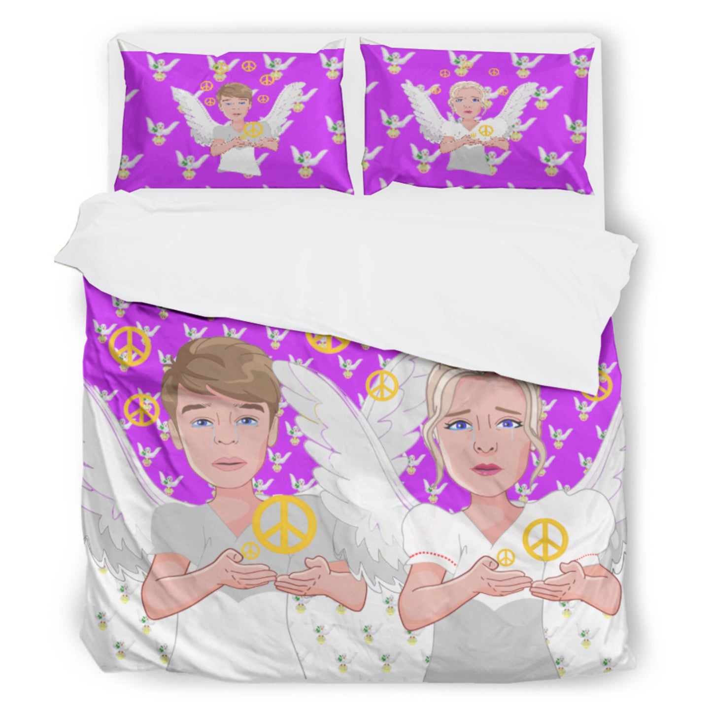 Bed Line GLOBAL FREEDOM UNITED© Peace Of Angels Lilac