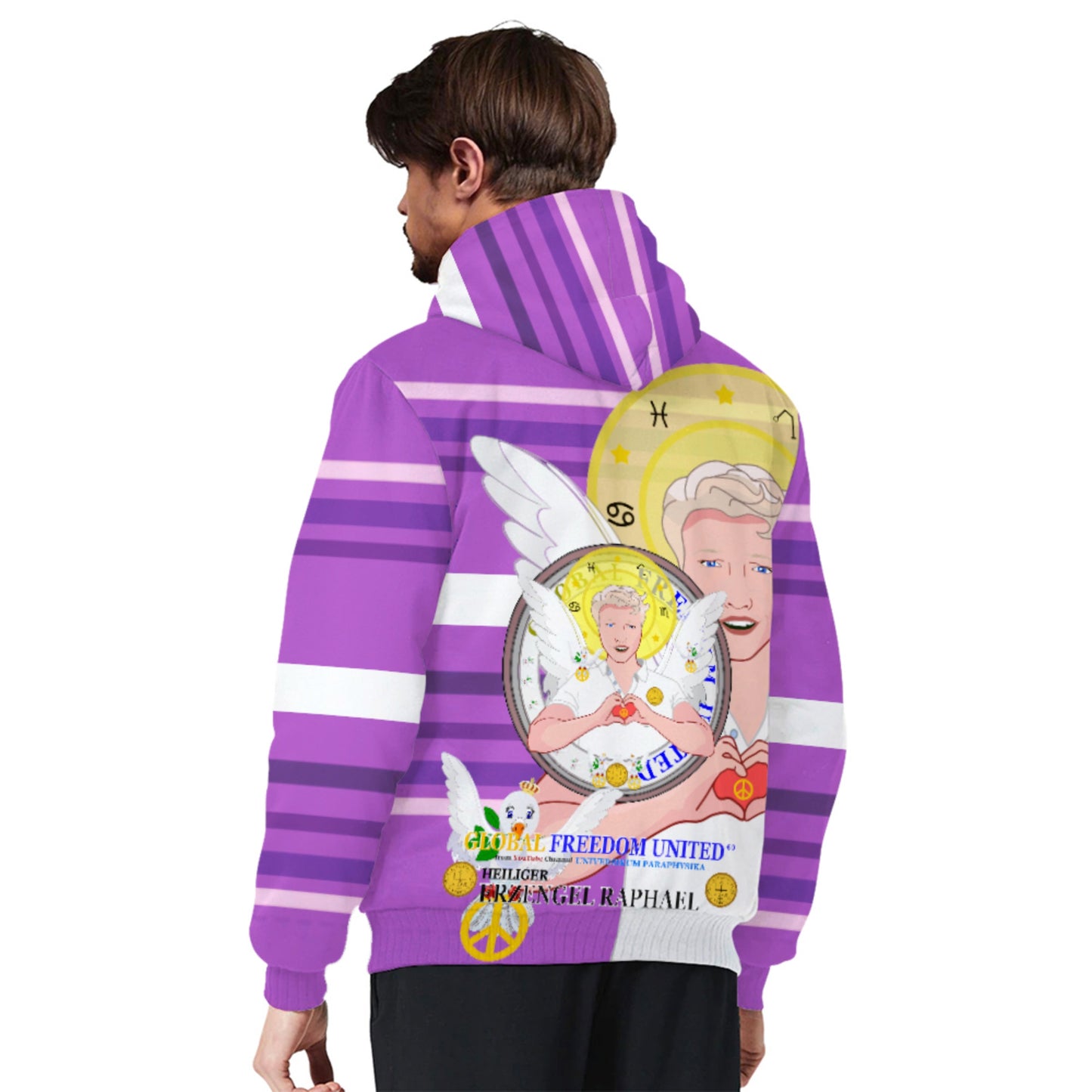 Plush Hoodie Global Freedom United Archangel Raphael German Lilac