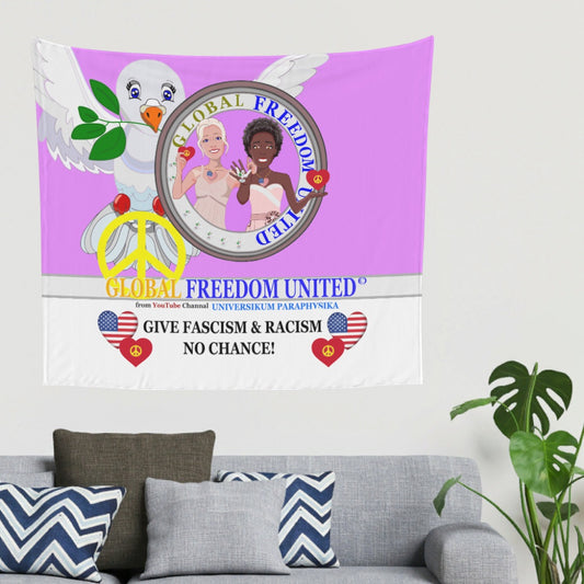 Tapestry GLOBAL FREEDOM UNITED© Women Anti Fascism & Racism USA Lilac