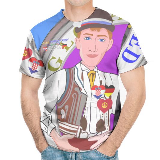 Men´s T-Shirt GLOBAL FREEDOM UNITED© Men Croatia & Germany Blue