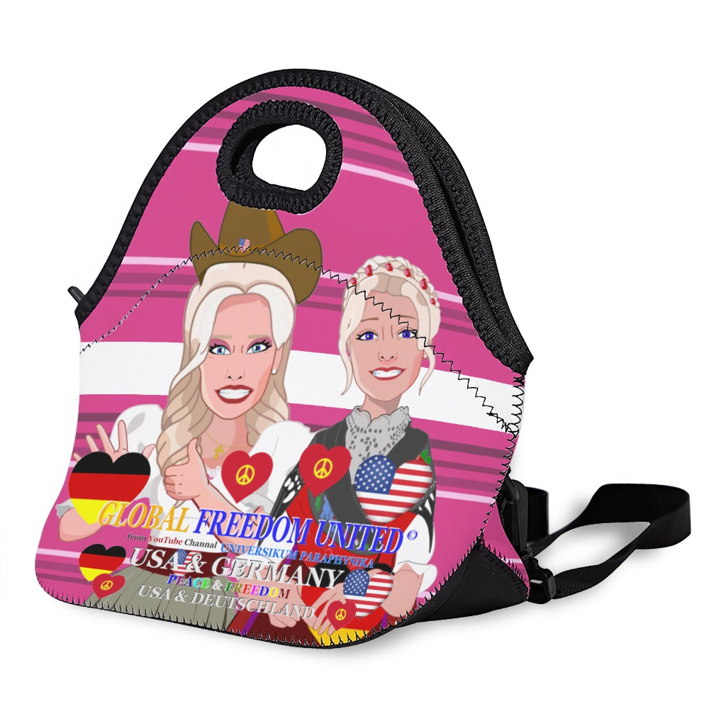 Meal Bag With Strap Global Freedom Unietd Women Usa & Germany Old Peace Pink