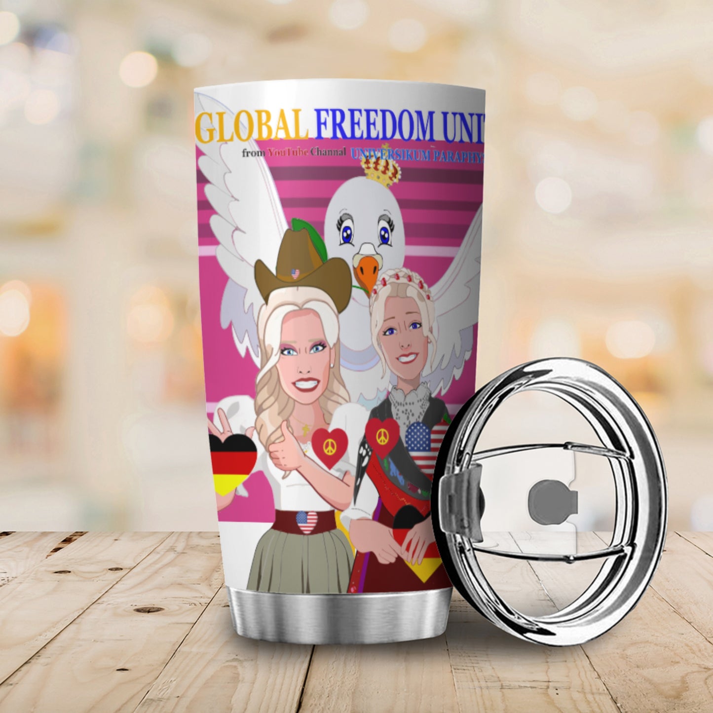 Tumbler Global Freedom United Women Usa & Germany Pink 1